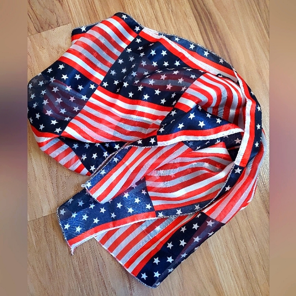 Patriotic Lightweight American Flag Striped USA Fashion Scarf Stars Stripes